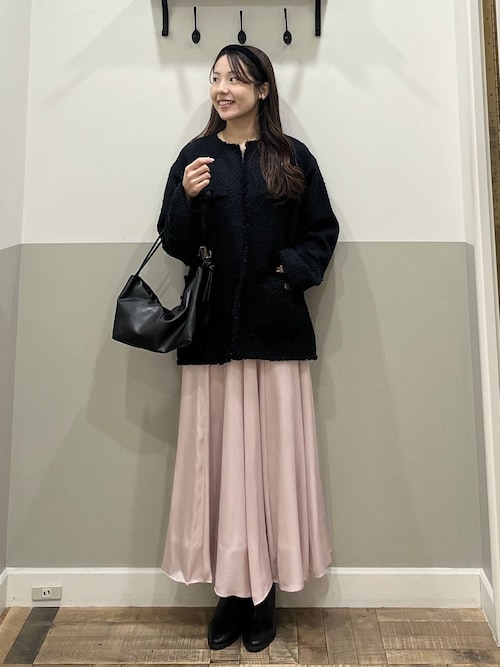 Sサイズ展開・セットアップ対応】ツイードノーカラージャケット（ノー