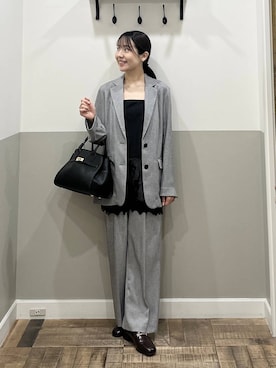 「A part by（アパートバイ）のレースキャミチュニック（Tunic、ブラック系）」を使った、miyuさん（レディース・154cm）の春コーディネート