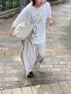 「みんなの白Tフェス」｜「アイテム（スカート）」を使った、s a k iさん（レディース・155cm）の夏コーディネート