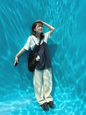 「アイテム（トップス）」を使った、s a k iさん（レディース・155cm）の夏コーディネート
