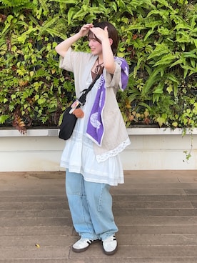 「Samansa Mos2（サマンサ モスモス）のアイテム」を使った、sayoshiさん（レディース・155cm）の夏コーディネート