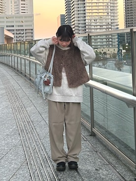 「nouvellemoi（ヌーベルモイ）のアイテム（スラックス）」を使った、s a k iさん（レディース・155cm）の秋コーディネート