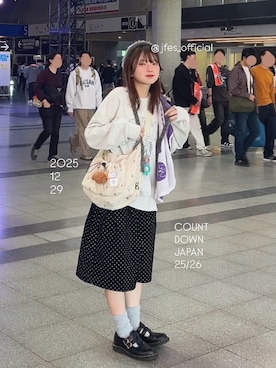 「Bonjour Sagan（ボンジュールサガン）のアイテム」を使った、s a k iさん（レディース・155cm）の冬コーディネート