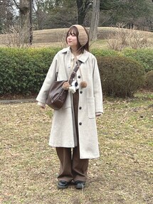 新品タグ付き☆ウーリーライク切替ショートコート サマンサモスモス Samansa Mos2（サマンサ モスモス）の「ウーリーライク切替