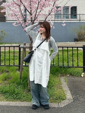 「Samansa Mos2（サマンサ モスモス）のアイテム（バッグ）」を使った、s a k iさん（レディース・155cm）の春コーディネート