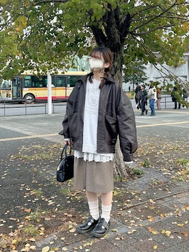 「Samansa Mos2 blue（サマンサモスモスブルー）のアイテム」を使った、s a k iさん（レディース・155cm）の秋コーディネート