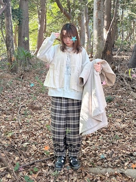 「Samansa Mos2（サマンサ モスモス）のアイテム（パンツ）」を使った、s a k iさん（レディース・155cm）の春コーディネート