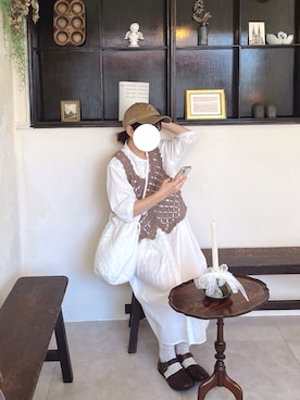 「サマンサ モスモス(Samansa Mos2)」｜「アイテム（キャップ）」を使った、s a k iさん（レディース・155cm）の秋コーディネート