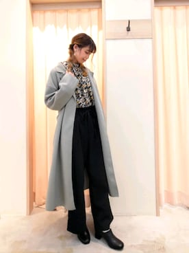 「Te chichi TERRASSE（テチチテラス）のアイテム（チェスターコート）」を使った、ユキさん（レディース・162cm）の秋コーディネート