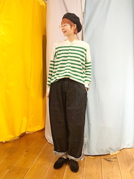 「prit（プリット）のアイテム」を使った、D_MALL 京都さん（レディース・157cm）の春コーディネート
