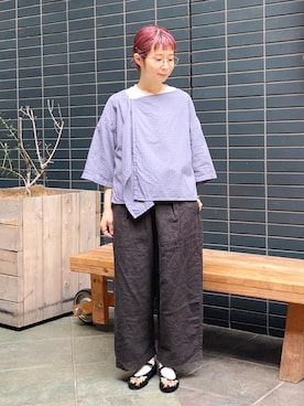 「prit（プリット）のアイテム」を使った、D_MALL 京都さん（レディース・157cm）の春コーディネート