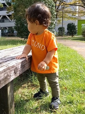 「LB CLUB（エルビークラブ）のアイテム」を使った、aoto*senaさん（キッズ・70cm）の秋コーディネート