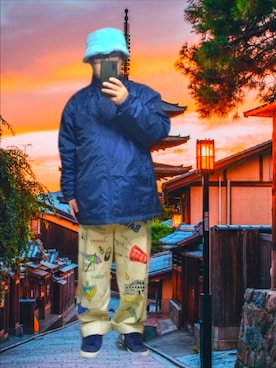 「アイテム（ナイロンジャケット）」を使った、さとし🐨相互さん（メンズ・160cm）の秋コーディネート