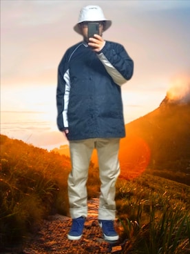 「アイテム（ナイロンジャケット）」を使った、さとし🐨相互さん（メンズ・160cm）の秋コーディネート