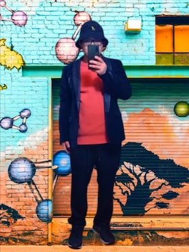 「KANGOL（カンゴール）のアイテム（帽子）」を使った、さとし🐨相互さん（メンズ・160cm）の冬コーディネート