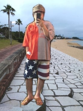「アイテム（帽子）」を使った、さとし🐨相互さん（メンズ・159cm）の夏コーディネート