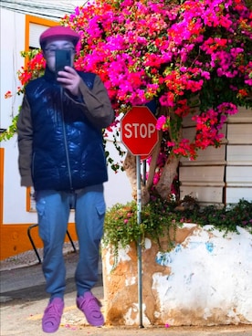 「アイテム（ダウンベスト）」を使った、さとし🐨相互さん（メンズ・160cm）の冬コーディネート