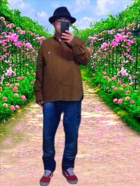 「アイテム（シャツ/ブラウス）」を使った、さとし🐨相互さん（メンズ・160cm）の秋コーディネート