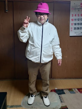 「アイテム（ナイロンジャケット）」を使った、さとし🐨相互さん（メンズ・160cm）の春コーディネート