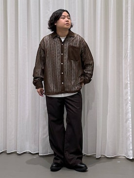 「アイテム（スラックス）」を使った、いしかわさん（メンズ・168cm・30代）の秋コーディネート