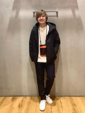 「ワッフル」｜「アイテム（ブルゾン）」を使った、いしかわさん（メンズ・168cm）の秋コーディネート