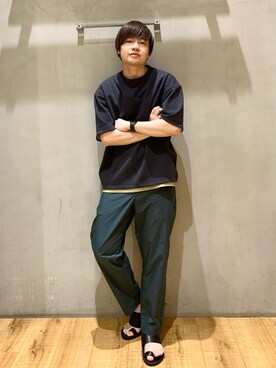 「GLOBAL WORK（グローバルワーク）のエアかるイージーパンツ/255598（その他パンツ）」を使った、いしかわさん（メンズ・168cm）の春コーディネート