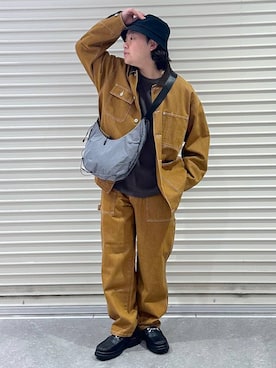 「アイテム（カバーオール）」を使った、いしかわさん（メンズ・168cm・30代）の秋コーディネート
