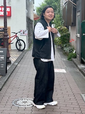 「アイテム（ベスト）」を使った、いしかわさん（メンズ・168cm・30代）の秋コーディネート