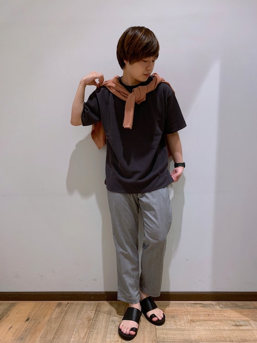 ★GLOWNY★BREEZE WORK SHORTS (FOG)★正規品/韓国直送料込/人気 シボサテンライクイージーパンツ レディース メール便不可