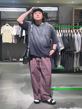 「UNIVERSAL OVERALL（ユニバーサルオーバーオール）のアイテム」を使った、いしかわさん（メンズ・168cm）の夏コーディネート