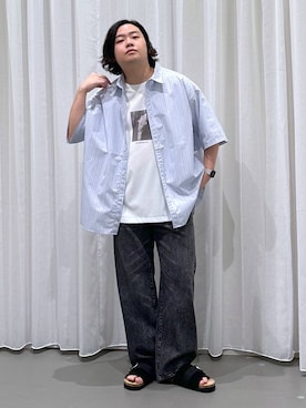 「アイテム（Tシャツ/カットソー）」を使った、いしかわさん（メンズ・168cm・30代）の夏コーディネート