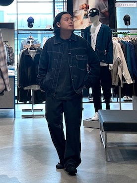「アイテム（デニムジャケット）」を使った、いしかわさん（メンズ・168cm・30代）の秋コーディネート