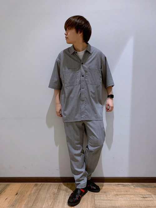 ★GLOWNY★BREEZE WORK SHORTS (FOG)★正規品/韓国直送料込/人気 シボサテンライクイージーパンツ レディース メール便不可