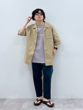「トングサンダル」｜「アイテム（その他）」を使った、いしかわさん（メンズ・168cm）の夏コーディネート