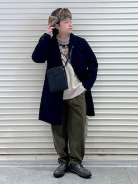 「アイテム（チェスターコート）」を使った、いしかわさん（メンズ・168cm）の冬コーディネート