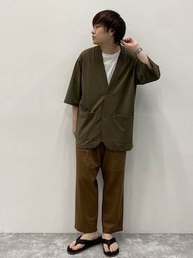 「Tシャツ/カットソー」｜「アイテム（その他）」を使った、いしかわさん（メンズ・168cm）の夏コーディネート