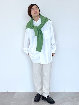 「ビッグシャツ」｜「アイテム（その他）」を使った、いしかわさん（メンズ・168cm）の秋コーディネート