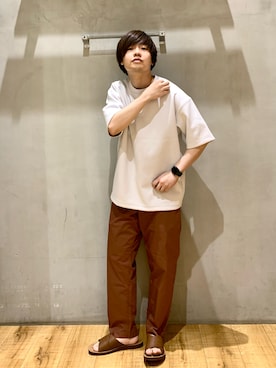 「GLOBAL WORK（グローバルワーク）のエアかるイージーパンツ/255598（その他パンツ）」を使った、いしかわさん（メンズ・168cm）の夏コーディネート