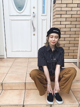 「MYne（マイン）のアイテム（帽子）」を使った、𝑚𝑎さん（レディース・163cm）の夏コーディネート
