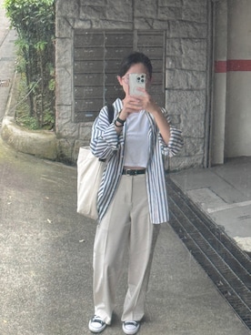 「UNIQLO（ユニクロ）のアイテム（スラックス）」を使った、janineCさん（レディース・156cm）の夏コーディネート