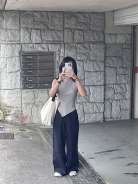 「アイテム（チノパンツ）」を使った、janineCさん（レディース・156cm）の夏コーディネート