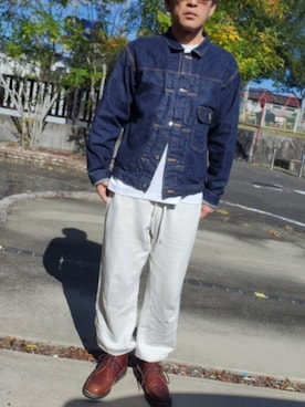 「TCB jeans（ティーシービージーンズ）のアイテム（ジャケット/アウター）」を使った、ツトムさん（メンズ・168cm）の秋コーディネート