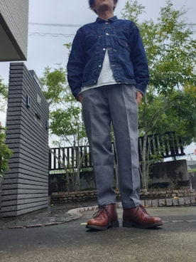 「TCB jeans（ティーシービージーンズ）のアイテム（ジャケット/アウター）」を使った、ツトムさん（メンズ・168cm）の秋コーディネート