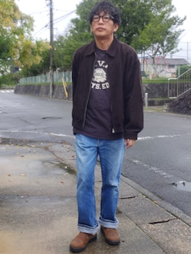 「アイテム（セットアップ）」を使った、ツトムさん（メンズ・168cm）の秋コーディネート