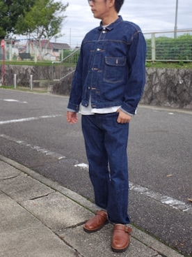 「アイテム（サンダル）」を使った、ツトムさん（メンズ・168cm）の秋コーディネート