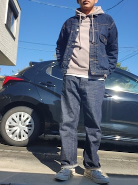 「TCB jeans（ティーシービージーンズ）のアイテム（ジャケット/アウター）」を使った、ツトムさん（メンズ・168cm）の秋コーディネート