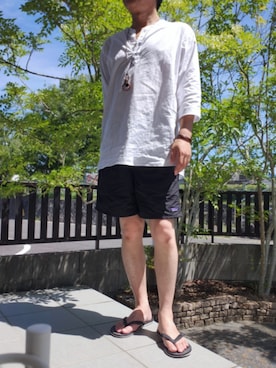 「havaianas（ハワイアナス）のアイテム」を使った、ツトムさん（メンズ・168cm）の夏コーディネート