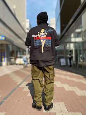 「AVIREX（アヴィレックス）のアイテム（その他シューズ）」を使った、みずかみさん（メンズ・165cm）の春コーディネート