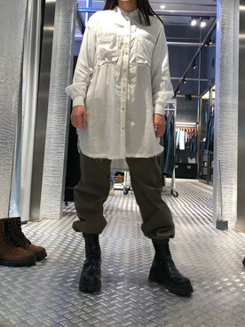 「DIESEL OSAKA」｜「アイテム（ワンピース/ドレス）」を使った、チョリさん（レディース・163cm）の冬コーディネート