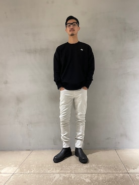 「DIESEL（ディーゼル）のアイテム（ブーツ）」を使った、ZOUさん（メンズ・177cm）の冬コーディネート